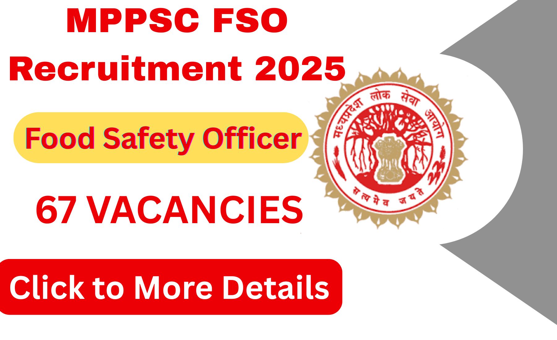 MPPSC FSO Recruitment 2025 Apply Online for Food Safety Officer 67 Post in Madhya Pradesh